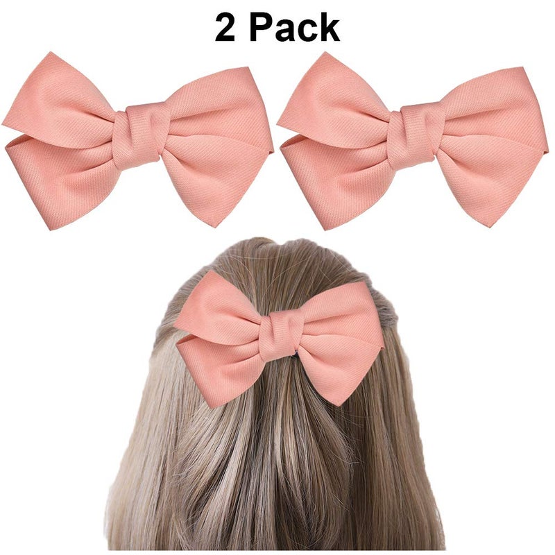 YAXAMING Bow Hair Clips Bowknot Barrette Headband Hairband Christmas Women Girls Kids Headdress Headwear Headpiece Party Decoration Cosplay Costume Hair Bands Cute Handmade Hair Accessories 2 Pack Pink