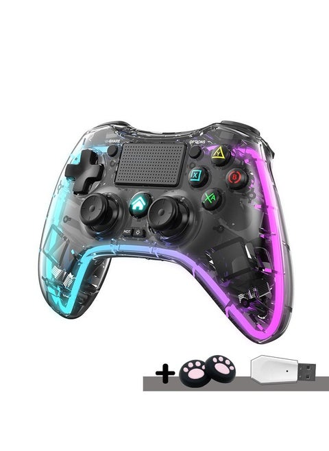 DualShock 4 Wireless Controller Bluetooth For Sony PlayStation 4 Multiple Connections Compatible With PS4 PS5 Switch PC Android IOS And Other Platforms RGB Ambient Light Controller  Black