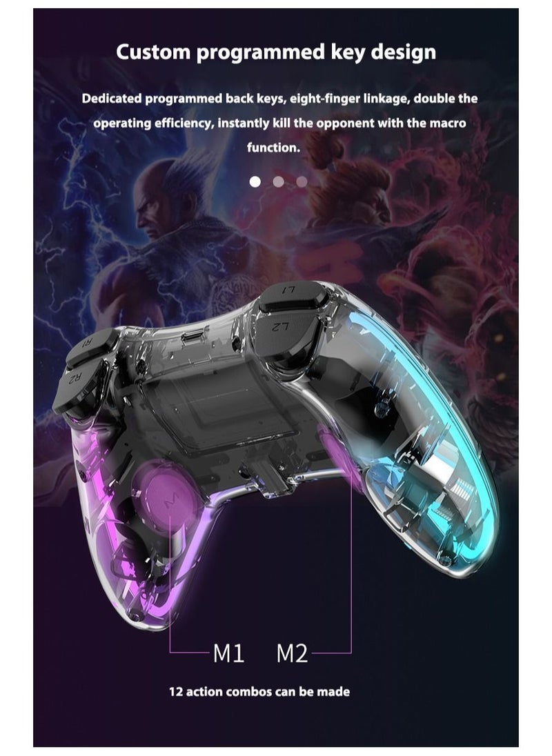 Lommyka - DualShock 4 Wireless Controller Bluetooth For Sony PlayStation 4 Multiple Connections Compatible With PS4 PS5 Switch PC Android IOS And Other Platforms RGB Ambient Light Controller  Black - Image 1