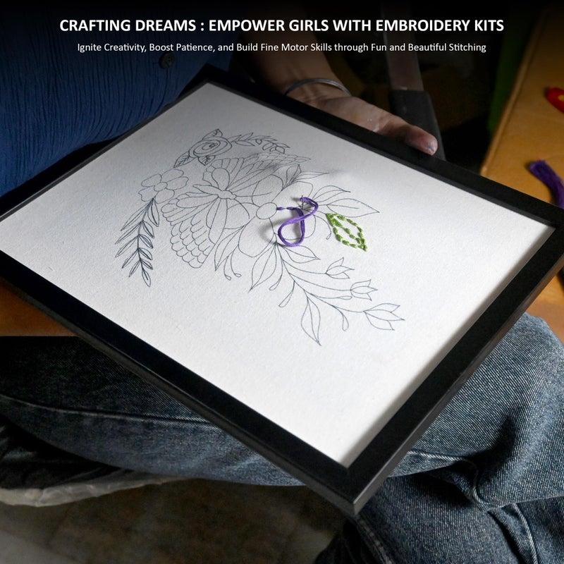 picknMAKE Framed Embroidery Kit for Beginners, Cross Stitch Embroidery Kit, Hand Embroidery Kit for Adults, DIY Home Decor Items for Living Room, Show Pieces for Home Decor, All Material Included - Image 5