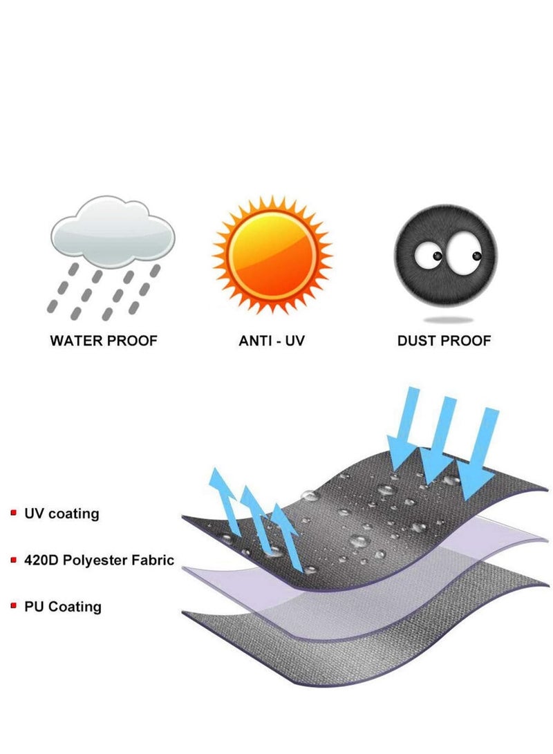 KASTWAVE غطاء كرسي بيضوي، غطاء كرسي معلق في الفناء - مقاوم للماء للخارج مع حبل متين، غطاء كرسي هزاز قش أكسفورد 210D بقطر 115 سم وارتفاع 190 سم - Image 4