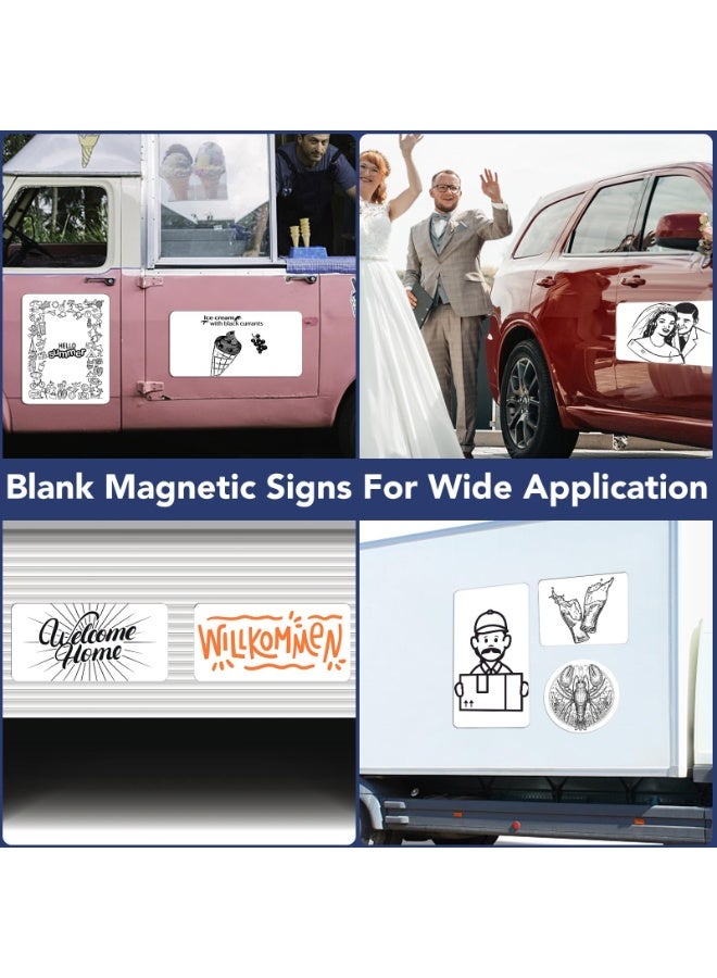 2-Pack Blank Magnetic Car Door Signs Rounded Corner White Flexible Magnet Sheet Stickers for Vehicle Advertising 61cm x 30.5cm - Image 3