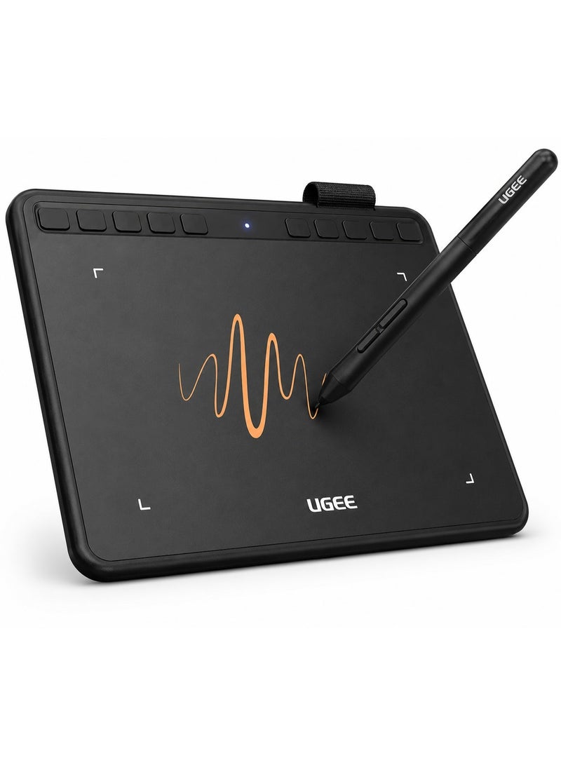 Ugee S640 Graphics Drawing Tablet 6.3 x 4 Inch – Digital Art Pad with Battery-Free Stylus, 8192 Pressure Levels, Tilt Support & 10 Express Keys for Mac, Windows, and Android - Image 1