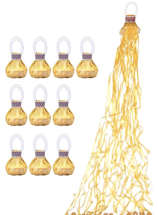 Arouselove Confetti Poppers, 10Pack Plastic No Mess Streamers, Party Poppers for Birthday,Wedding,Celebrations,Graduation Party (Gold, 10 Pack) - Image 1