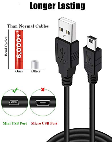FEDUS (Black, 1.5m USB Charger Cable USB 2.0 A to Mini 5 pin B Cable for External HDDS/Camera/Card Readers [video game] - Image 2