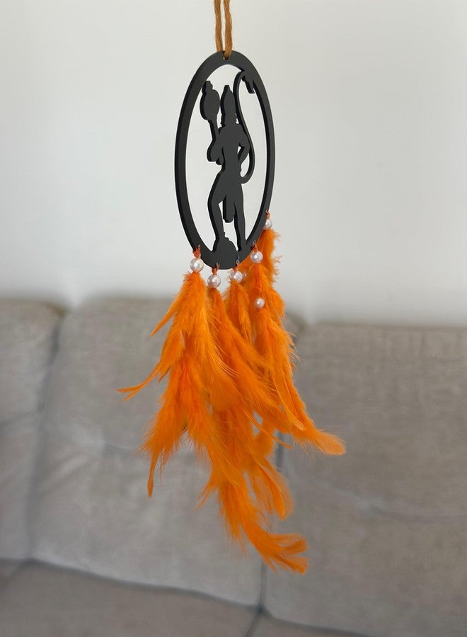 Agam Decors - 3.5” Dreamcatchers - Hanuman with Orange Feathers - Dreamcatcher for Cars | Home | Wall Hangings | Home Décor | Handmade Dreamcatcher for Bedroom | Balcony - Image 4