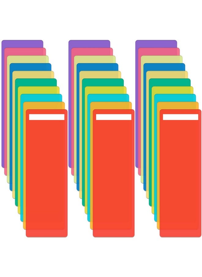 Vinsot - 50 Pcs Library Book Dividers With 110 Pcs Stickers Library Shelf Dividers 4 X 12 Inch Plastic Shelf Dividers And Assorted Colored Bookshelf Markers For Shelves School Library Classroom Student Teacher - Image 1