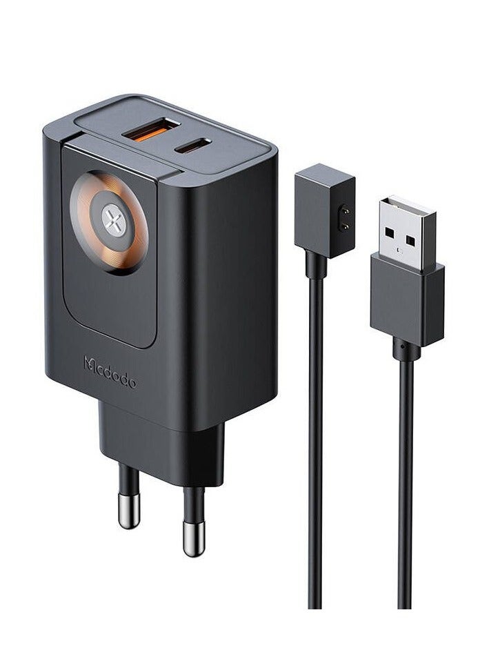 McDodo CH-3700 30W 2-in-1 USB-C+A Charger black - Image 1