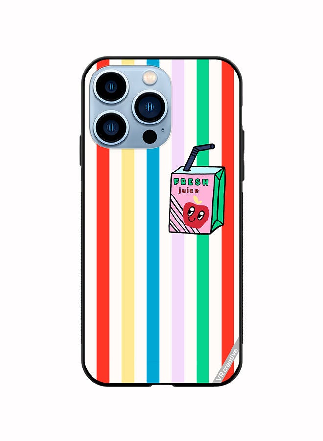 VR CREATIVE Protective Case Cover For Apple iPhone 14 Pro Max Summer Stripe Fresh Juice Apple Fruit Design Multicolour - Image 1