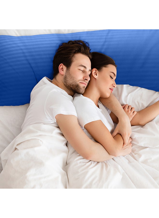 Hotel Linen Klub Hotel Linen Klub Long Body 1Pc Stripe Pillowcase - 100% Microfiber  with envelope closure, Soft and Durable Quality, Size : 45 x 125cm , Royal Blue  - Image 5