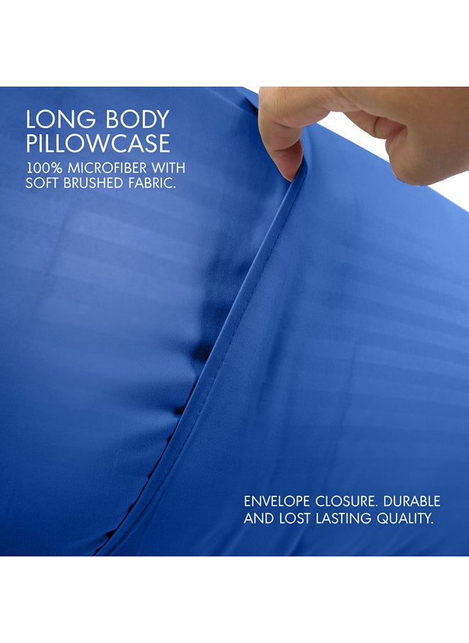 Hotel Linen Klub Hotel Linen Klub Long Body 1Pc Stripe Pillowcase - 100% Microfiber  with envelope closure, Soft and Durable Quality, Size : 45 x 125cm , Royal Blue  - Image 2