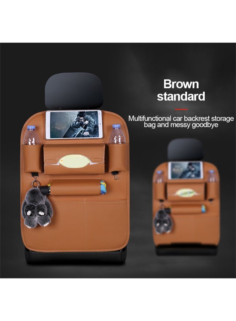 Sharpdo Car seat storage bag, hanging bag, car with 4USB charging, rear seat back storage bag, car computer desk