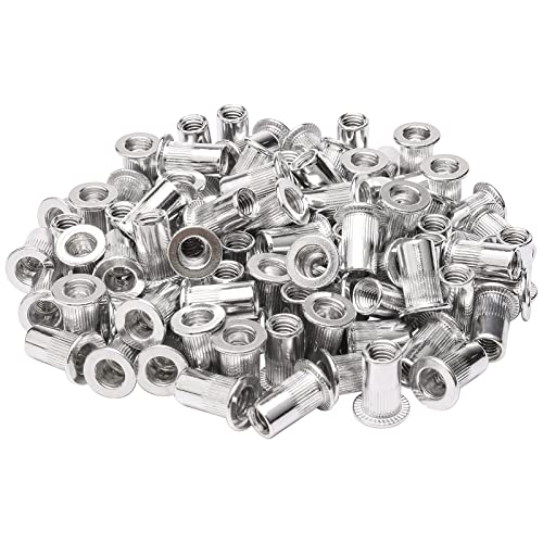 JIUWU 100 Pcs M5 5 mm Flat Head Aluminum Rivet Nut Blind Insert Nut - Image 1