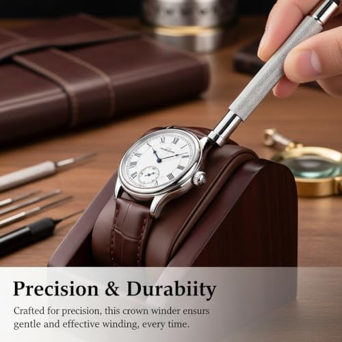 POCREATION Watch Repair Kit, 3-4.5mm Adjustable Stainless Steel Handy Wristwatch Watch Crown Winder Helper Mechanical Winding Repair Tool for Home Shop - Image 3