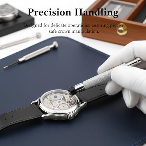 POCREATION Watch Repair Kit, 3-4.5mm Adjustable Stainless Steel Handy Wristwatch Watch Crown Winder Helper Mechanical Winding Repair Tool for Home Shop - Image 2
