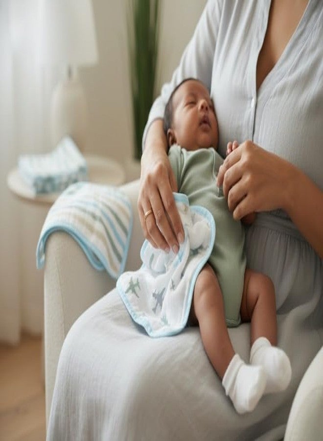 Masilo Dream Wings Organic Muslin Washcloth (Blue, Pack of 2) - Image 2