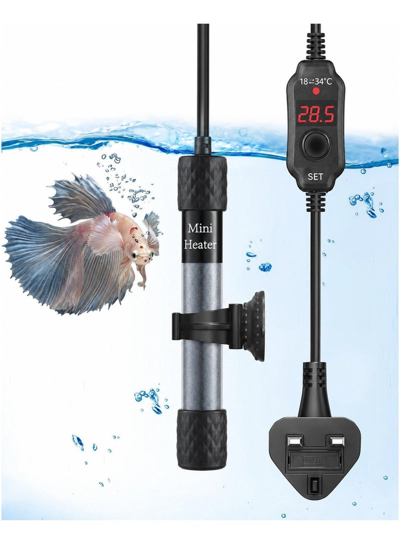 WALALLA 100W Fish Tank Heater, Mini Submersible Digital Aquarium Heater with Thermometer, External Temperature Controller, 50-70Liter Turtle Tank Heater for Betta Fish, Frogs,Newts,Turtles - Image 1
