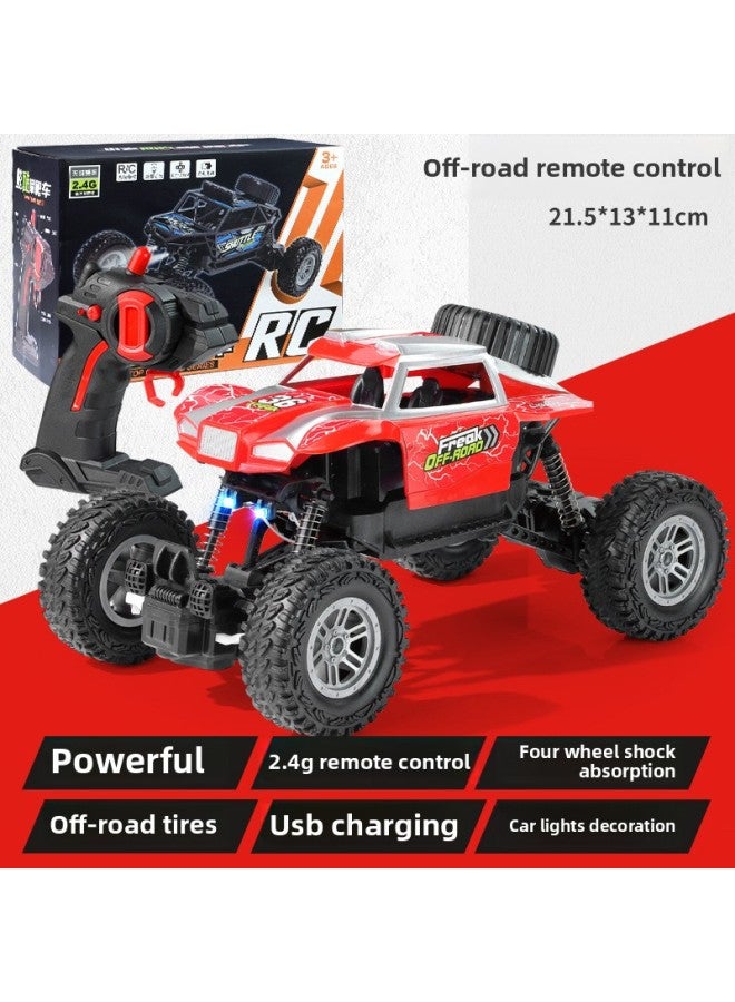 2.4G Remote Control Off-road Vehicle Remote Four-wheel Drive Climbing Charging Electric Remote Control Car Children Boy Toy Racing Large-Color:5-channel Remote Two-wheel Drive Climbing Off-road Vehicle [red Lightning] Chinese Color Box-Scale:Standard Configuration: 1 Lithium Battery 45 Minutes + Charging Cable  - Image 1