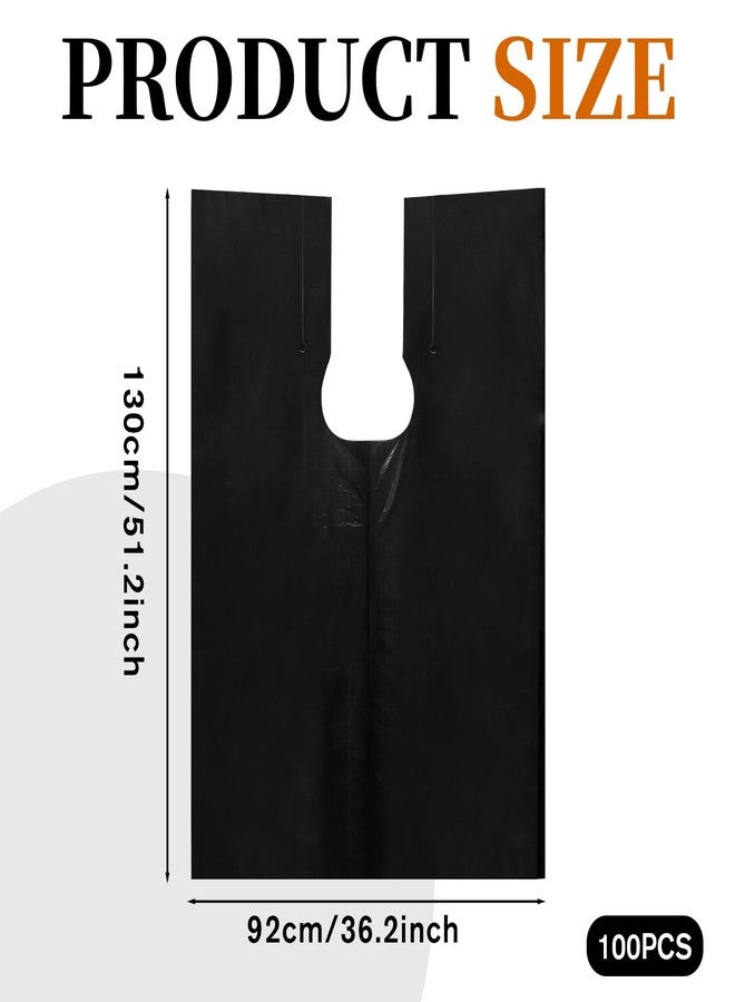 Xosjska 100 Pcs Disposable Salon Cape, Disposable Capes Hair-Salon, Hair Stylist Waterproof Shampoo Apron for Barbers,Beauty Salon,Hair Dye,Perming (51.2 x 36.2 Inch,Black) - Image 3