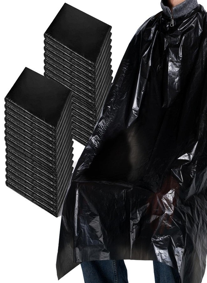 Xosjska 100 Pcs Disposable Salon Cape, Disposable Capes Hair-Salon, Hair Stylist Waterproof Shampoo Apron for Barbers,Beauty Salon,Hair Dye,Perming (51.2 x 36.2 Inch,Black) - Image 1