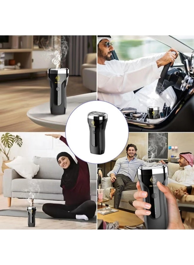 BK-29 مبخرة بخور كهربائية محمولة – قابلة لإعادة الشحن USB للمنزل والسيارة مع ملحقات - Image 3