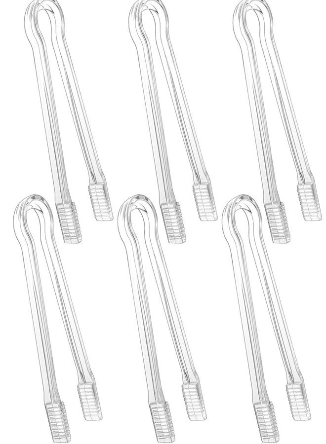 Cangfort Clear Kitchen Tongs, 6 Pcs Buffet Plastic Disposable Tongs for Serving Food, Ice, Salad, Barbecue, Cookies (6.3"/16cm*0.82"/2.1cm, Weighs 0.05Ib/0.02Kg) - Image 1