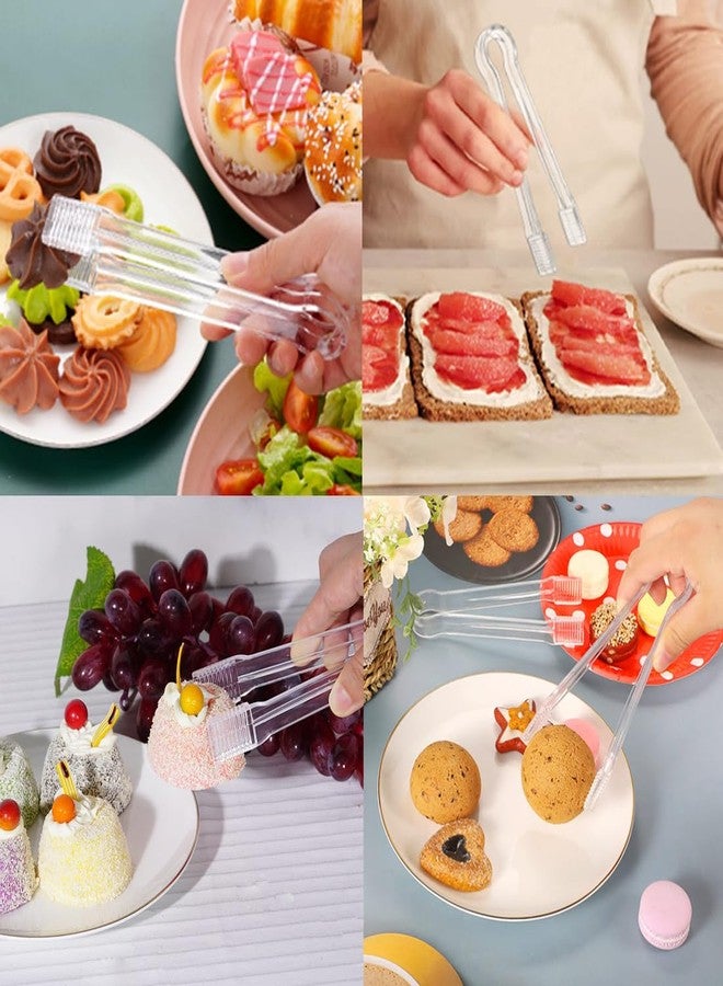 Cangfort Clear Kitchen Tongs, 6 Pcs Buffet Plastic Disposable Tongs for Serving Food, Ice, Salad, Barbecue, Cookies (6.3"/16cm*0.82"/2.1cm, Weighs 0.05Ib/0.02Kg) - Image 5