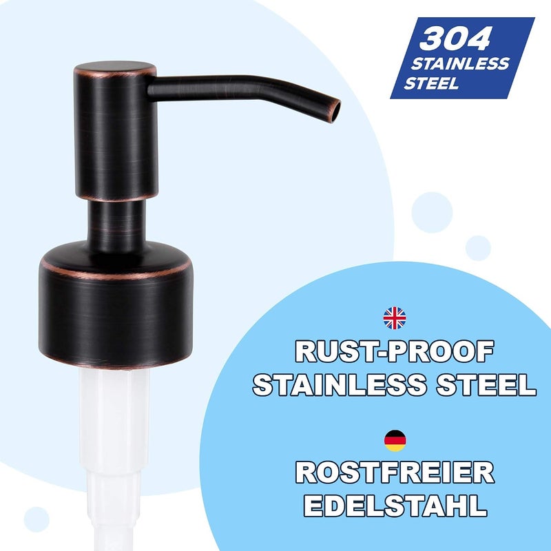 Altglas Upcycling Soap Dispenser Pump Head 'Budapest' with Fitting Ring for Bottle Openings With Diameter 18-20mm (Black Copper Oil-rubbed) - Image 2
