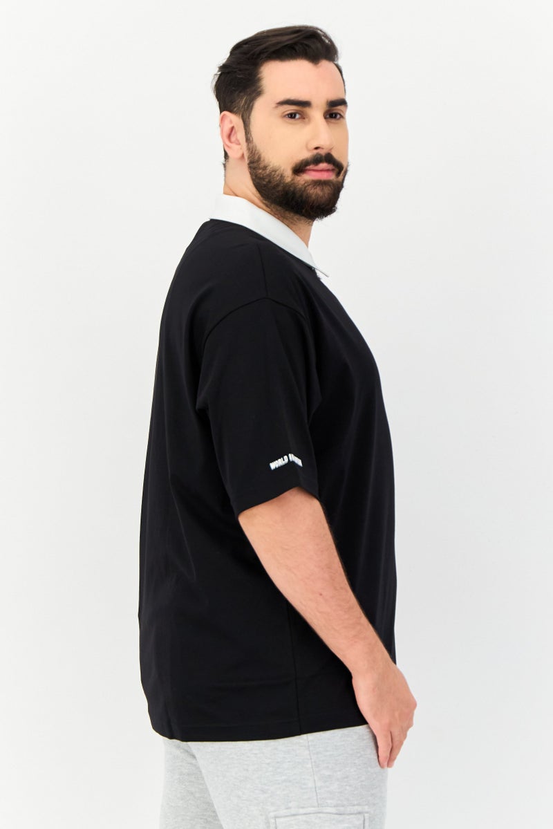GIORDANO G-Motion Men Sportswear Fit Short Sleeves Outdoor Polo Shirt, Black  - Image 2