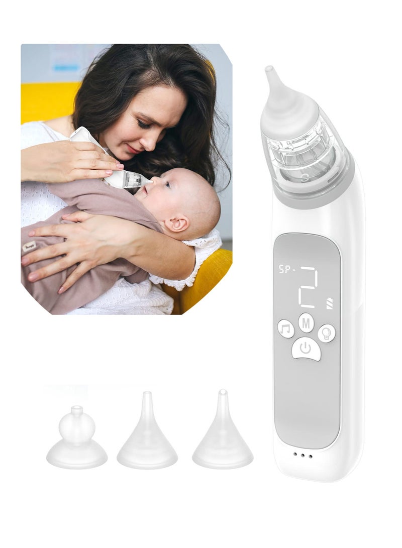 Zikra Baby Electric Nasal Aspirator, Suntown Newest Large Flow Nose for Baby, Booger , Nose Cleaner for Toddlers with 3 Silicone Tips, 3 Suction Levels, Music & Light Soothing Function (Grey) - Image 1