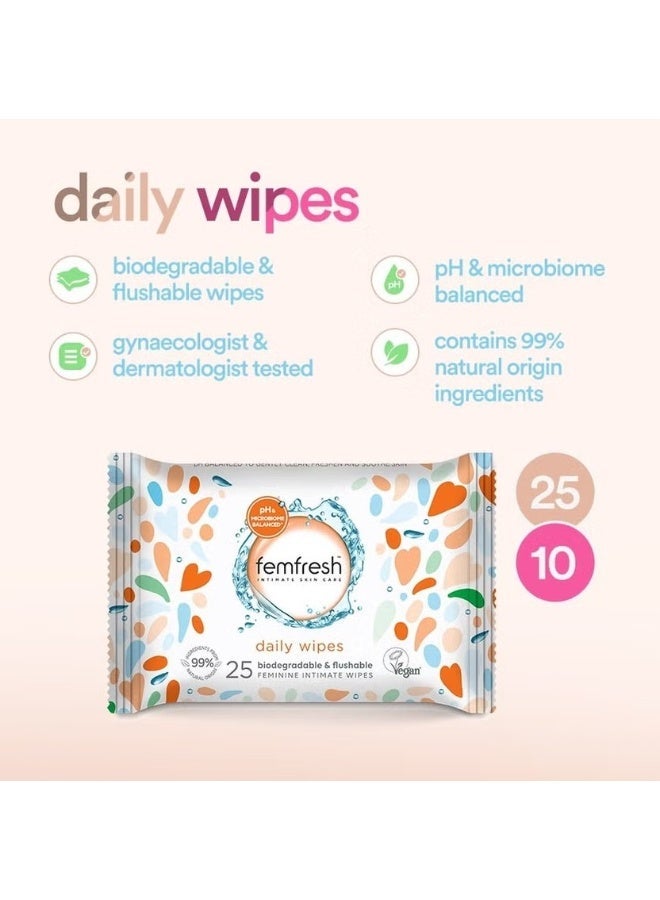 Femfresh Intimate Wipes - 25 Count | Flushable & Biodegradable Feminine Hygiene Wipes | Aloe Vera & Calendula | pH Balanced | Hypoallergenic Gentle Care - Image 4
