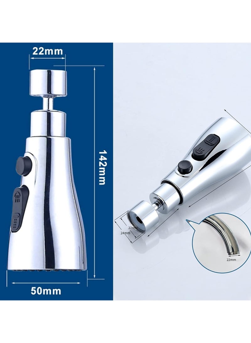 general 360° Rotating Faucet Aerator, 3 Water Outlet Modes, Water Saving and Splash Proof Kitchen Bathroom Sink Spout, Suitable for 22-24mm Faucet Sprinkler Head - Image 4