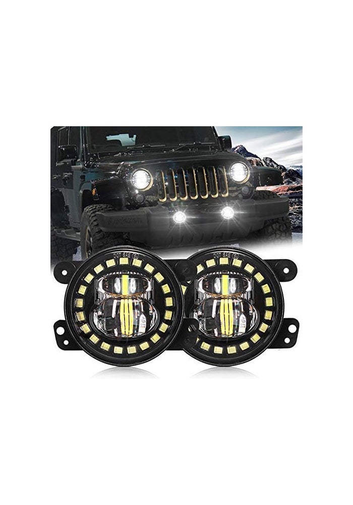 AUDEXEN 4.5 Inch LED Fog Lights for Jeep Wrangler 2007-2018 - Image 1
