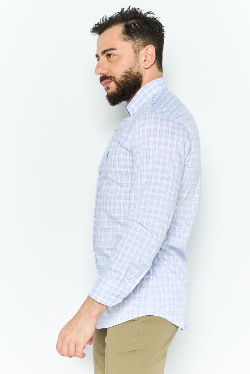 Tailorbyrd قميص رجالي بأكمام طويلة ومناسب للأداء بنمط مربعات، ليلك - Image 2