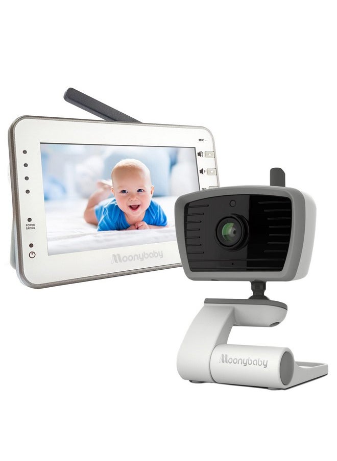 moonybaby - Baby Monitor With Camera And Audio, Long Range No Wifi, Baby Room Temperature Monitoring, Auto Night Vision, 5 Built-In Lullabies, 2-Way Audio - Image 1