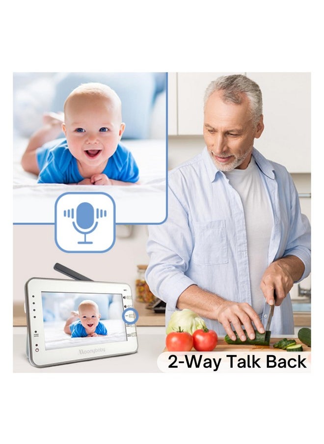 moonybaby - Baby Monitor With Camera And Audio, Long Range No Wifi, Baby Room Temperature Monitoring, Auto Night Vision, 5 Built-In Lullabies, 2-Way Audio - Image 1