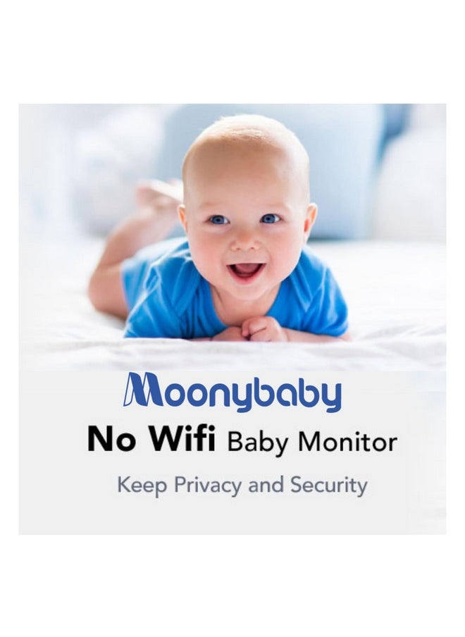 moonybaby - Baby Monitor With Camera And Audio, Long Range No Wifi, Baby Room Temperature Monitoring, Auto Night Vision, 5 Built-In Lullabies, 2-Way Audio - Image 1
