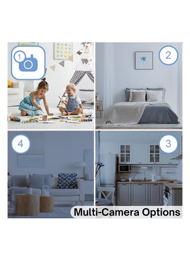 moonybaby - Baby Monitor With Camera And Audio, Long Range No Wifi, Baby Room Temperature Monitoring, Auto Night Vision, 5 Built-In Lullabies, 2-Way Audio - Image 1
