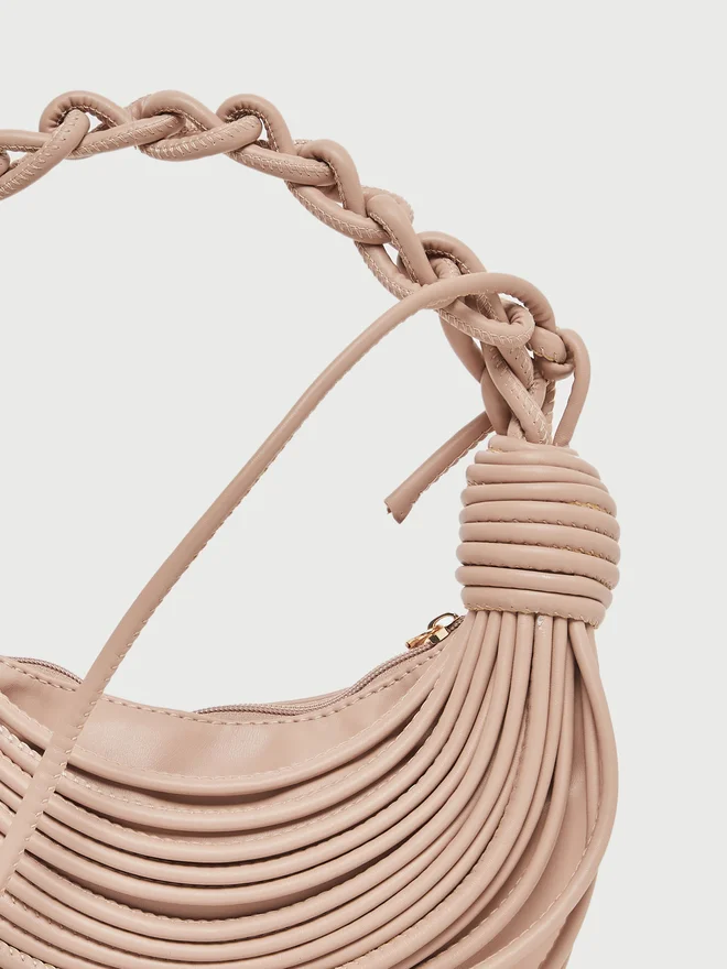 ستايلي حقيبة كتف صغيرة Styli كاكي بفتحات جانبية