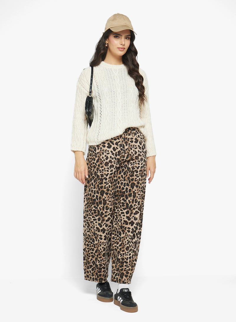 جينجر كنزة صوف محبوكة بأسلوب الكابل السميك - Image 4