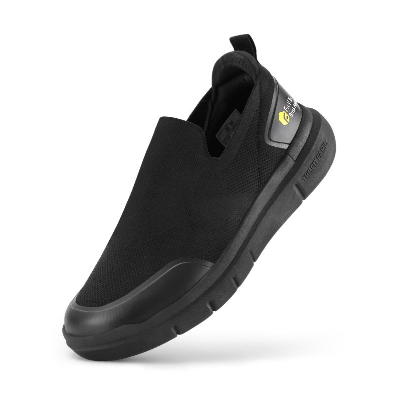 FitVille Plantar Fasciitis Shoes for Men Wide Orthopedic Shoes for Foot Pain Relief - BriskWalk (11 Wide, Black) - Image 1