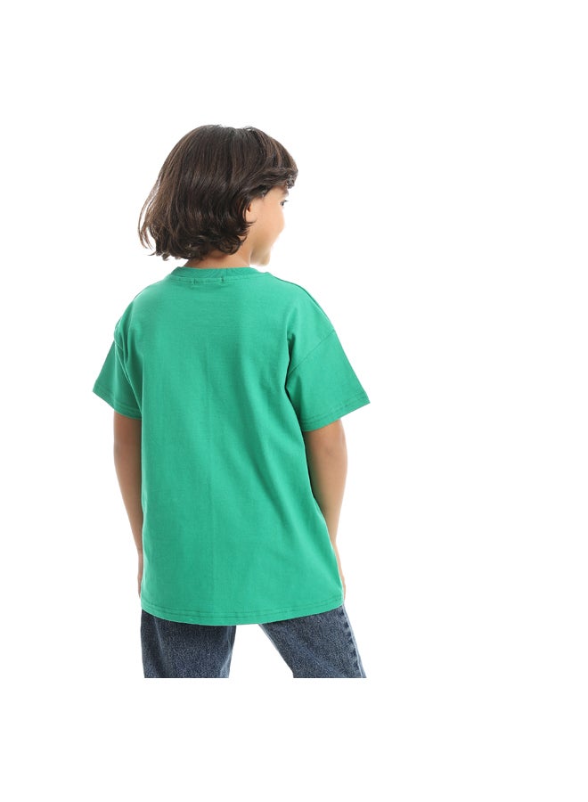 A Green Stylish and Sleek Oversize Half Sleevs Summer T-Shirt_Green