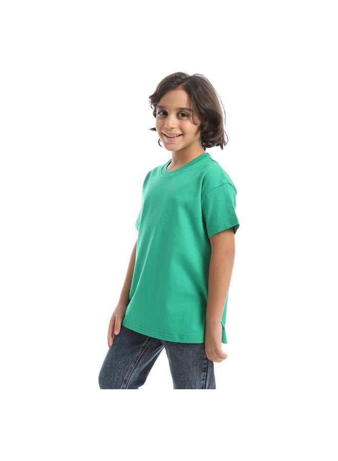 A Green Stylish and Sleek Oversize Half Sleevs Summer T-Shirt_Green