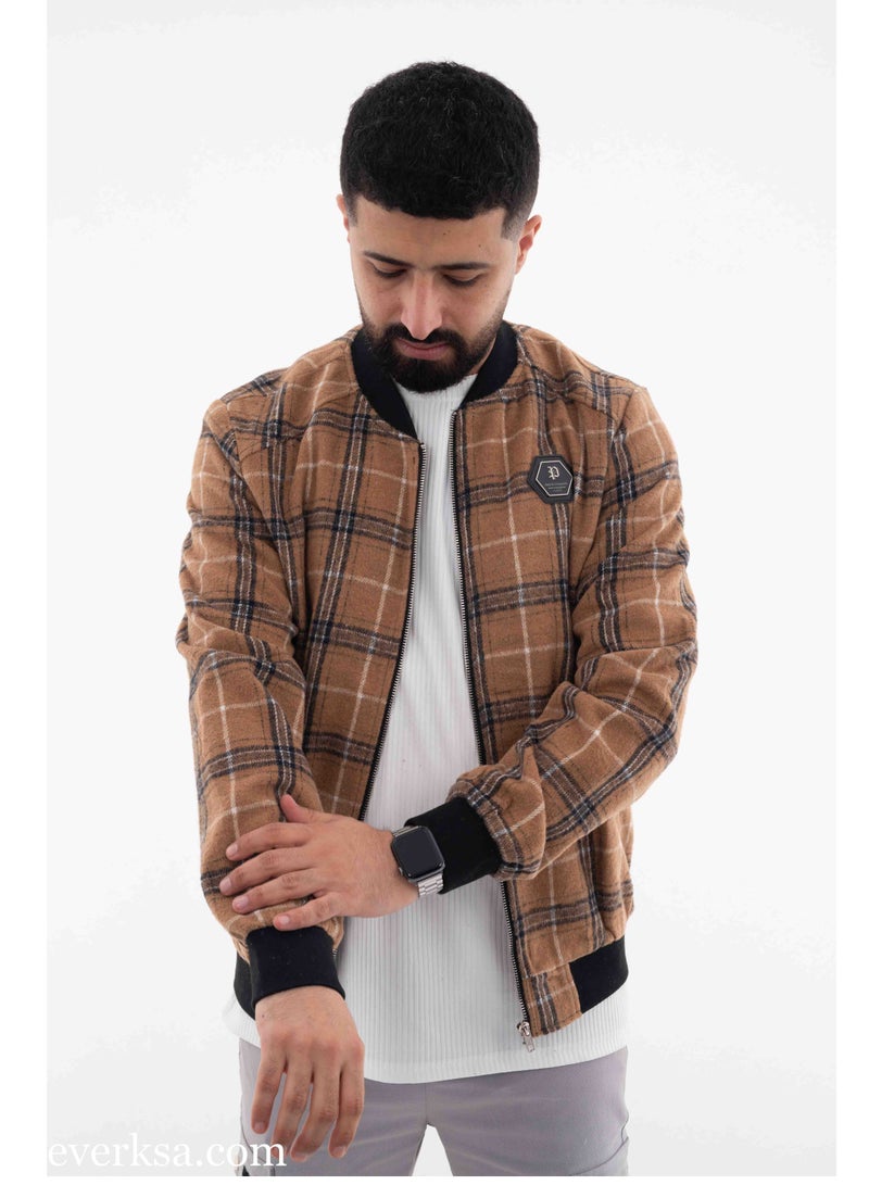 Everest Men's Brown Plaid Jacket  - Image 1