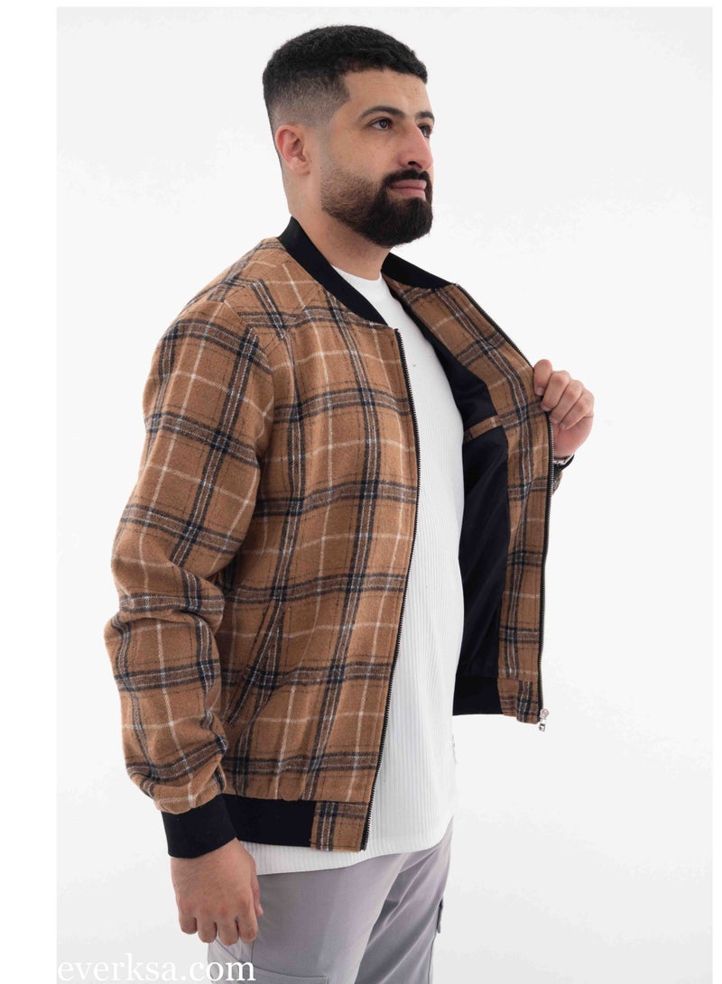 Everest Men's Brown Plaid Jacket  - Image 2