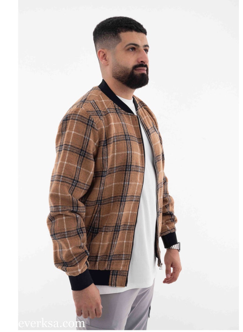 Everest Men's Brown Plaid Jacket  - Image 3