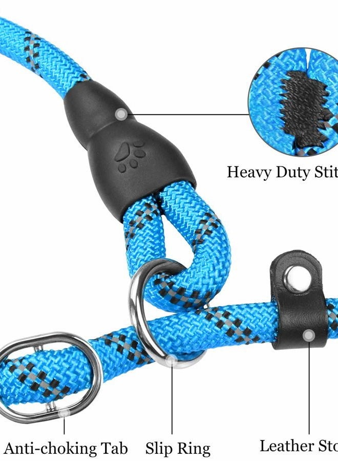 TagME Slip Rope Dog Lead for Medium Dogs,1.8m Reflective Slip Leads with Soft Padded Handle, 12 Colors Slip-On Nylon Leash for Training / Walking, Blue - Image 4