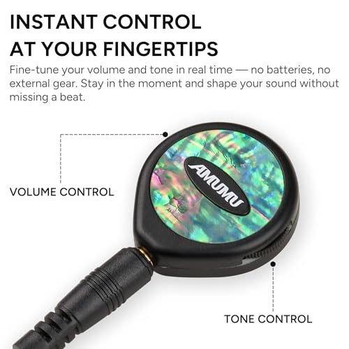 AMUMU SBT-10 Trans-HD Transducer Piezo Pickup Volume Tone Adjust for Acoustic Guitar Bass Banjo Ukulele Mandolin Violin Cajon Harp - Image 4