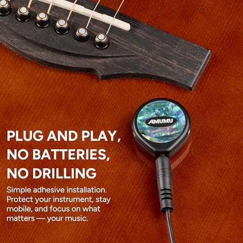 AMUMU SBT-10 Trans-HD Transducer Piezo Pickup Volume Tone Adjust for Acoustic Guitar Bass Banjo Ukulele Mandolin Violin Cajon Harp - Image 5