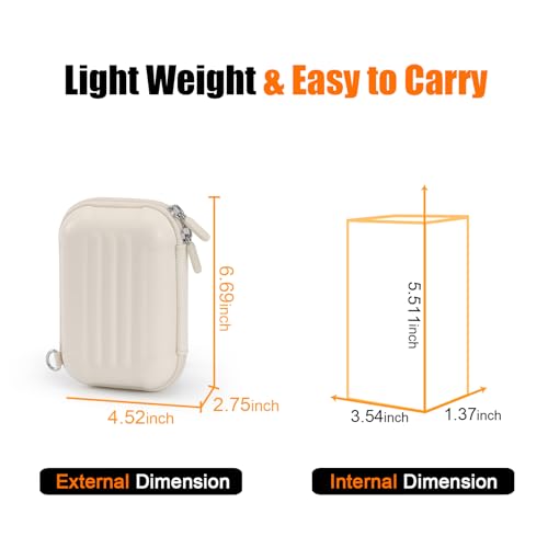 Cwatcun Digital Camera Case, Waterproof Hardshell Digital Camera Bag with 2 Carrying Ways, Lightweight Small Camera Sling Bag Compatible with KODAK PIXPRO/Canon PowerShot/Sony DSCW800 DSCW830 - White - Image 4